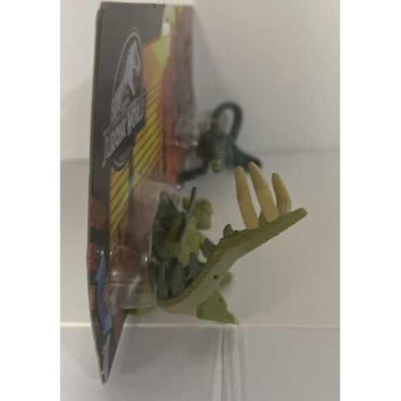 Jurassic World Bendy Biters Figures, Dinosaur 2-Pack, Stegosaurus, Velociraptor - Picture 11 of 12